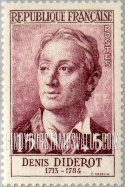 FindYourStampsValue: SEMI-POSTAL - Portrait Type of 1955: Denis Diderot