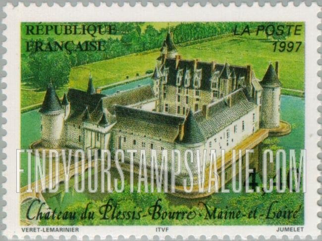 FindYourStampsValue: Château de Plessis-Bourré, Maine and Loire Rivers