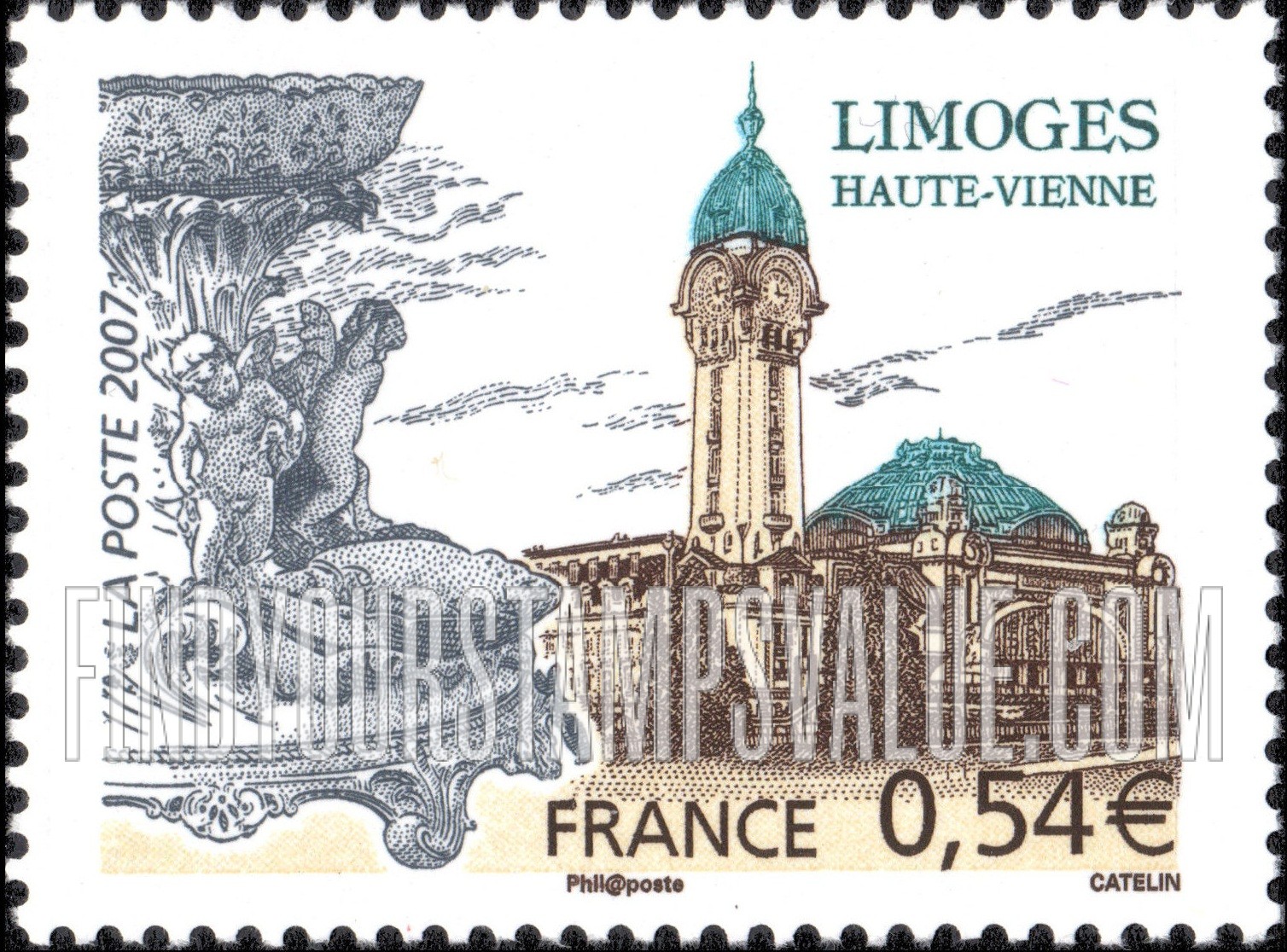 FindYourStampsValue: Tourism Issue: Limoges