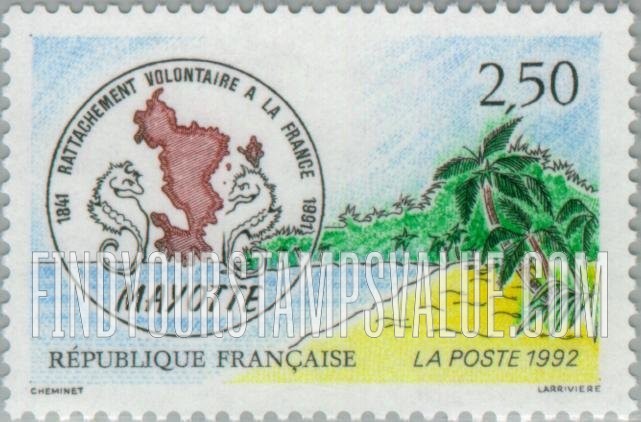 FindYourStampsValue: Voluntary Attachment of Mayotte to France, Sesquicentennial