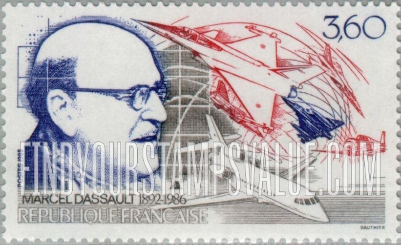 FindYourStampsValue: Marcel Dassault (1892-1986), Aircraft Designer