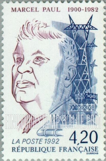 FindYourStampsValue: Marcel Paul (1900- 1982), Minister of Industrial Production