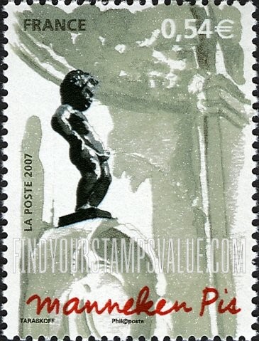 FindYourStampsValue: European Capitals Type of 2002: Mannekin Pis, vertical
