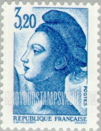 FindYourStampsValue: Liberty, after Delacroix: Liberty Type of 1982