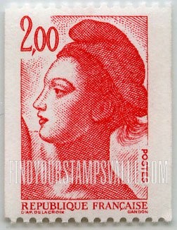 FindYourStampsValue: Liberty, after Delacroix: Liberty Type of 1982
