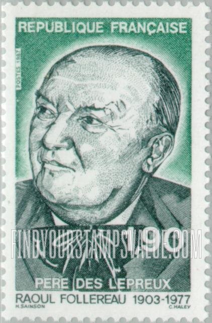 FindYourStampsValue: Raoul Follereau (1903-1977), care for lepers