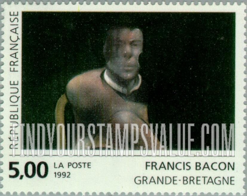 FindYourStampsValue: Contemporary Art: Portrait of John Edwards, by Francis Bacon, Great Britain