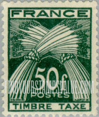 FindYourStampsValue: POSTAGE DUE - Sheaves of Wheat: Type of 1943