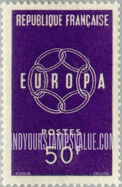 FindYourStampsValue: Europa Issue, 1959: Common Design Type