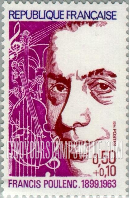 FindYourStampsValue: SEMI-POSTAL - Francis Poulenc (1899-1963), composer