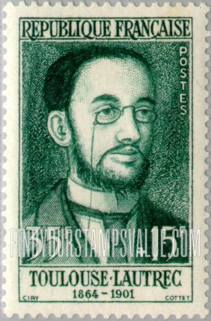 FindYourStampsValue: SEMI-POSTAL - Portrait Type of 1955: Toulouse-Lautrec