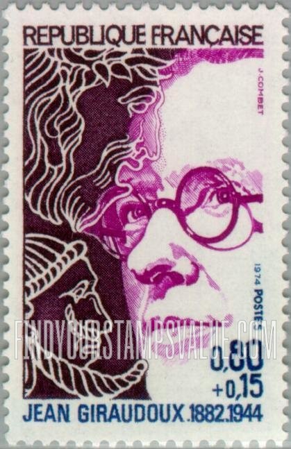 FindYourStampsValue: SEMI-POSTAL - Jean Giraudoux (1882-1944), writer