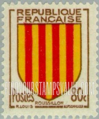 FindYourStampsValue: Arms of Roussillon: Arms Type of 1949