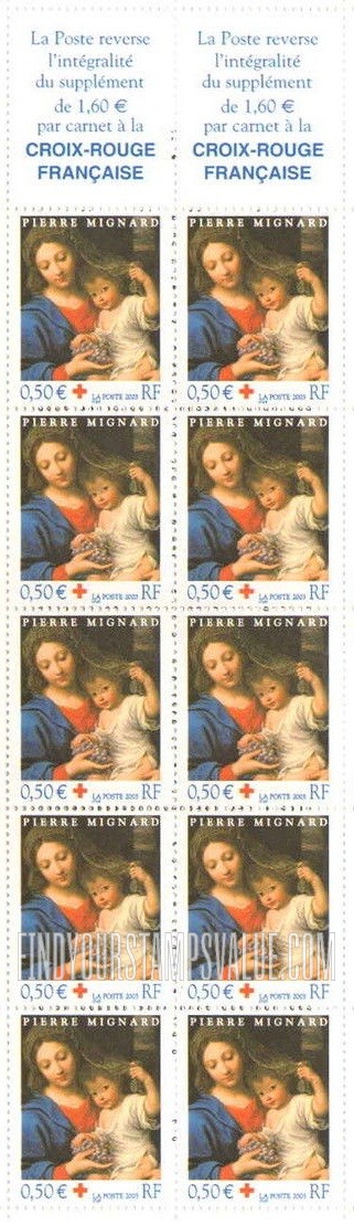 FindYourStampsValue: SEMI-POSTAL - Virgin with Grapes, by Pierre Mignard