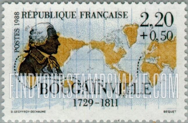 FindYourStampsValue: SEMI-POSTAL - Explorers: Louis-Antoine de Bougainville (1729-1811)