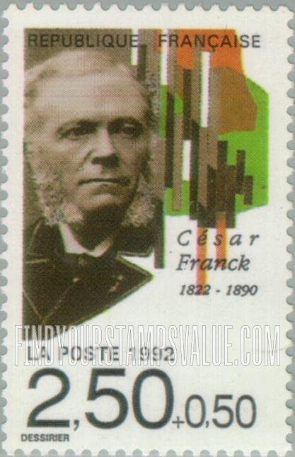 FindYourStampsValue: SEMI-POSTAL - Composers: Cesar Franck (1822-1890)