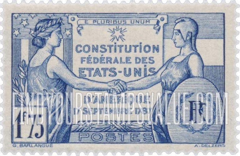 FindYourStampsValue: France Congratulating USA
