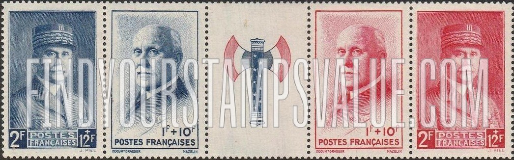 FindYourStampsValue: SEMI-POSTAL - Marshal Henri and Philippe Pétain