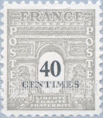 FindYourStampsValue: Arc de Triomphe Type of 1944