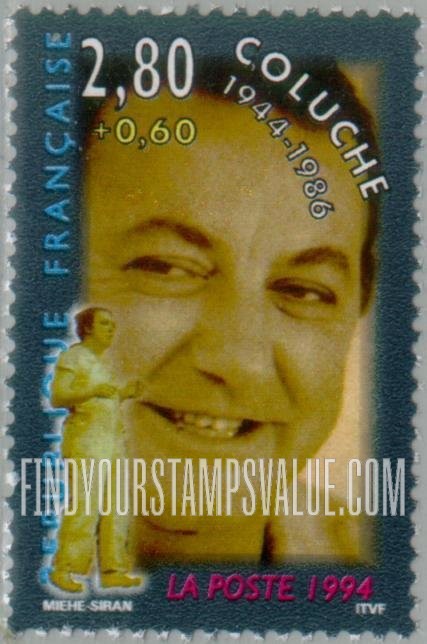 FindYourStampsValue: SEMI-POSTAL - Stage and Screen Personalities: Coluche (1944-86)