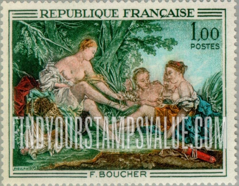 FindYourStampsValue: Diana Returning from the Hunt, by François Boucher