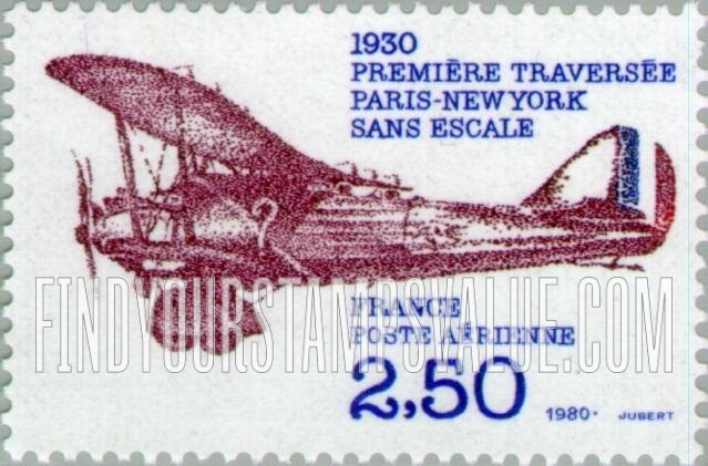 FindYourStampsValue: AIR POST - First Nonstop Transatlantic Flight, Paris-New York