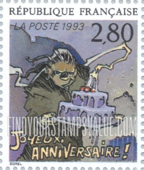 FindYourStampsValue: Greetings: Happy Anniversary, Guillaune Sorel