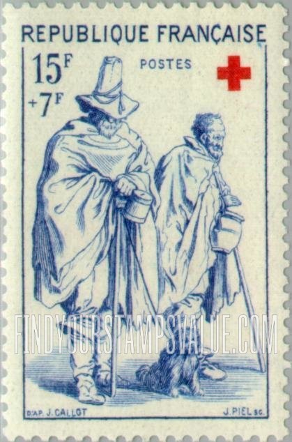 FindYourStampsValue: SEMI-POSTAL - Blind Man and Beggar, Engraving by Jacques Callot