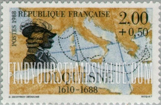 FindYourStampsValue: SEMI-POSTAL - Explorers: Marquis Abraham Duquesne (1610-1688), naval commander