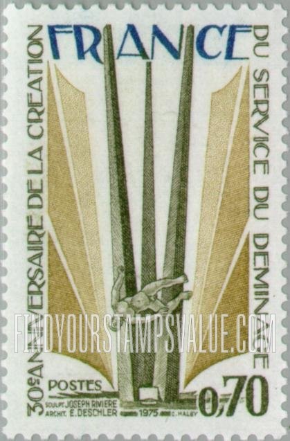 FindYourStampsValue: Monument, by Joseph Riviere