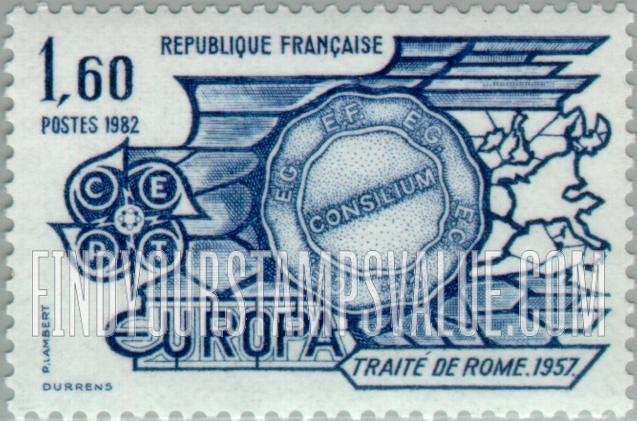 FindYourStampsValue: Europa 1982: Treaty of Rome, 1957