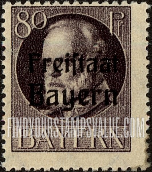 FindYourStampsValue: King Ludwig III: Bavarian Stamps of 1914-16 Overprinted