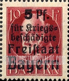 FindYourStampsValue: SEMI-POSTAL -King Ludwig III: Regular Issue of 1914-20 Surcharged in Black