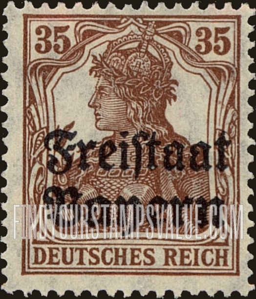 FindYourStampsValue: Germania: Stamps of Germany 1906-19 Overprinted