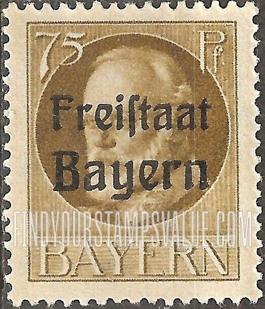 FindYourStampsValue: King Ludwig III: Bavarian Stamps of 1914-16 Overprinted