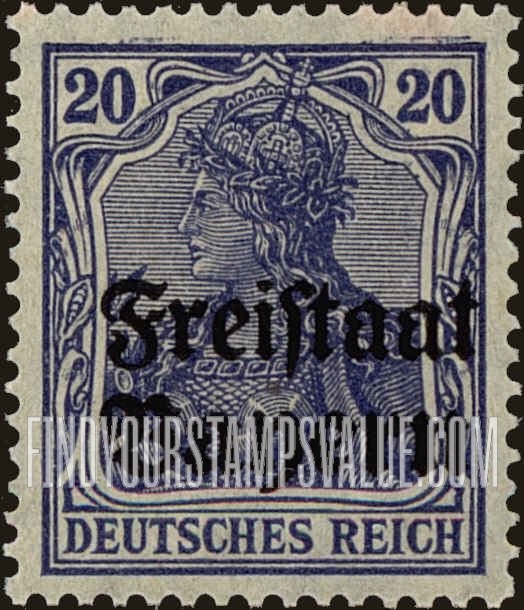 FindYourStampsValue: Germania: Stamps of Germany 1906-19 Overprinted