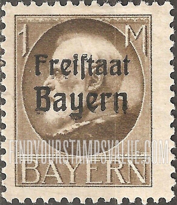 FindYourStampsValue: King Ludwig III: Bavarian Stamps of 1914-16 Overprinted