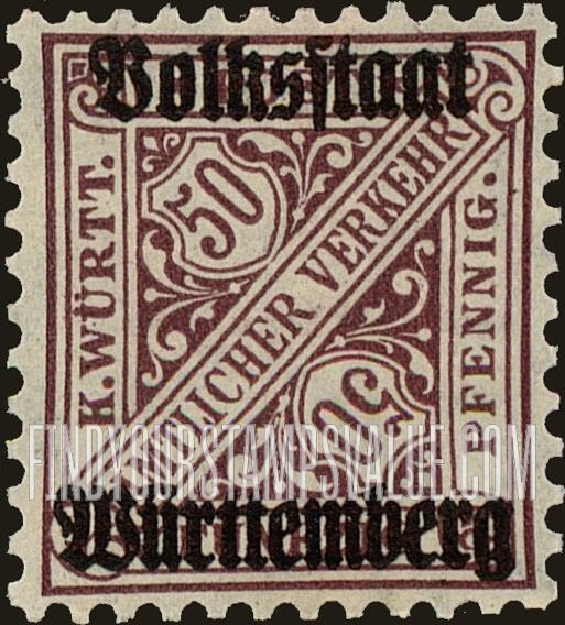 FindYourStampsValue: WURTTEMBERG OFFICIAL - Numeral Value: Official Stamps of 1890-1919 Overprinted
