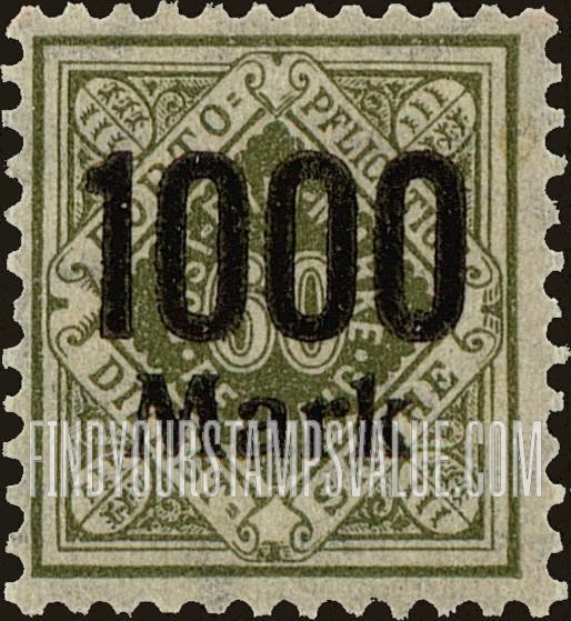 FindYourStampsValue: WURTTEMBERG OFFICIAL - Numeral Value: Surcharged