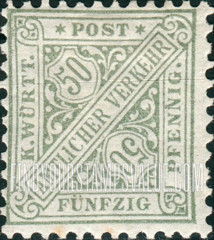FindYourStampsValue: WURTTEMBERG OFFICIAL - Numeral Value