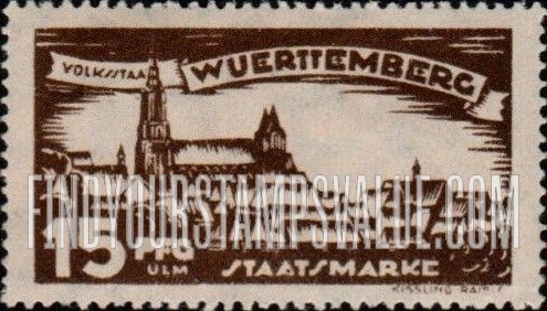 FindYourStampsValue: WURTTEMBERG OFFICIAL - View of Ulm