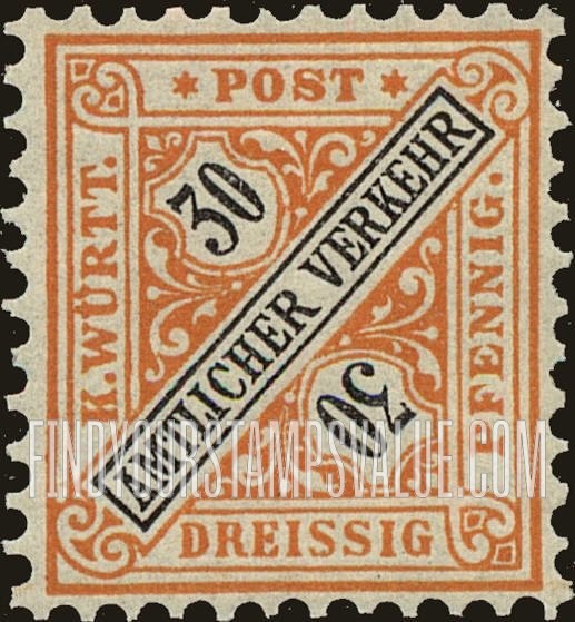 FindYourStampsValue: WURTTEMBERG OFFICIAL - Numeral Value