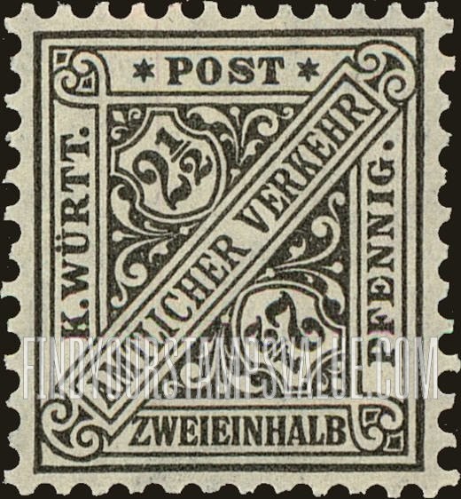 FindYourStampsValue: WURTTEMBERG OFFICIAL - Numeral Value