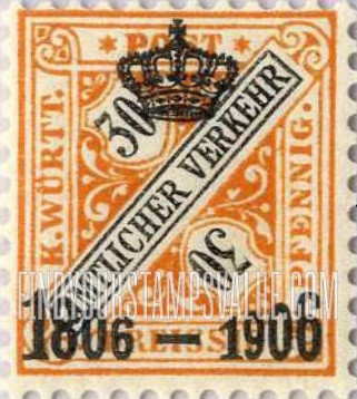 FindYourStampsValue: WURTTEMBERG OFFICIAL - Numeral Value: Overprinted in Black