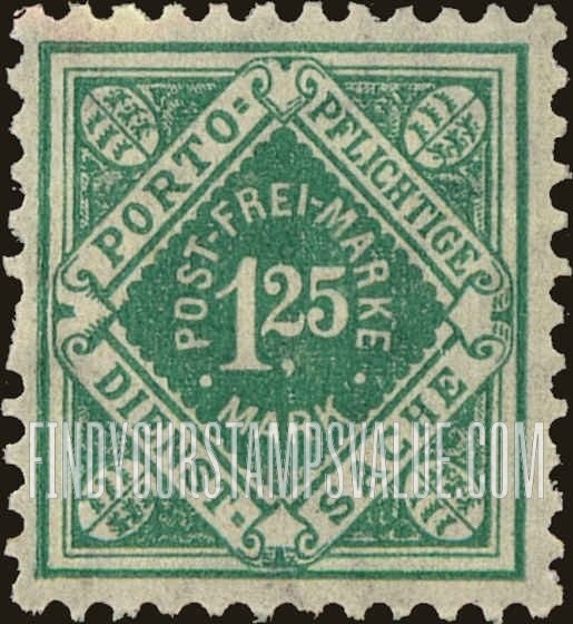 FindYourStampsValue: WURTTEMBERG OFFICIAL - Numeral Value