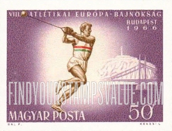 FindYourStampsValue: Hammer throw, Mt. Gellert & Liberty Bridge