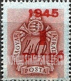 FindYourStampsValue: POSTAGE DUE STAMPS - Coat of Arms and Post Horn: Types of Hungary Postage Due Stamps, 1941-44, Surcharged in Carmine