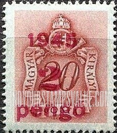 FindYourStampsValue: POSTAGE DUE STAMPS - Coat of Arms and Post Horn: Types of Hungary Postage Due Stamps, 1941-44, Surcharged in Carmine