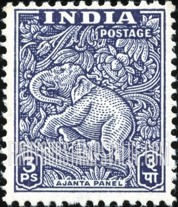 FindYourStampsValue: Dominion of India: Ajanta Panel - भारत अधिराज्य: अजंता की दीवार