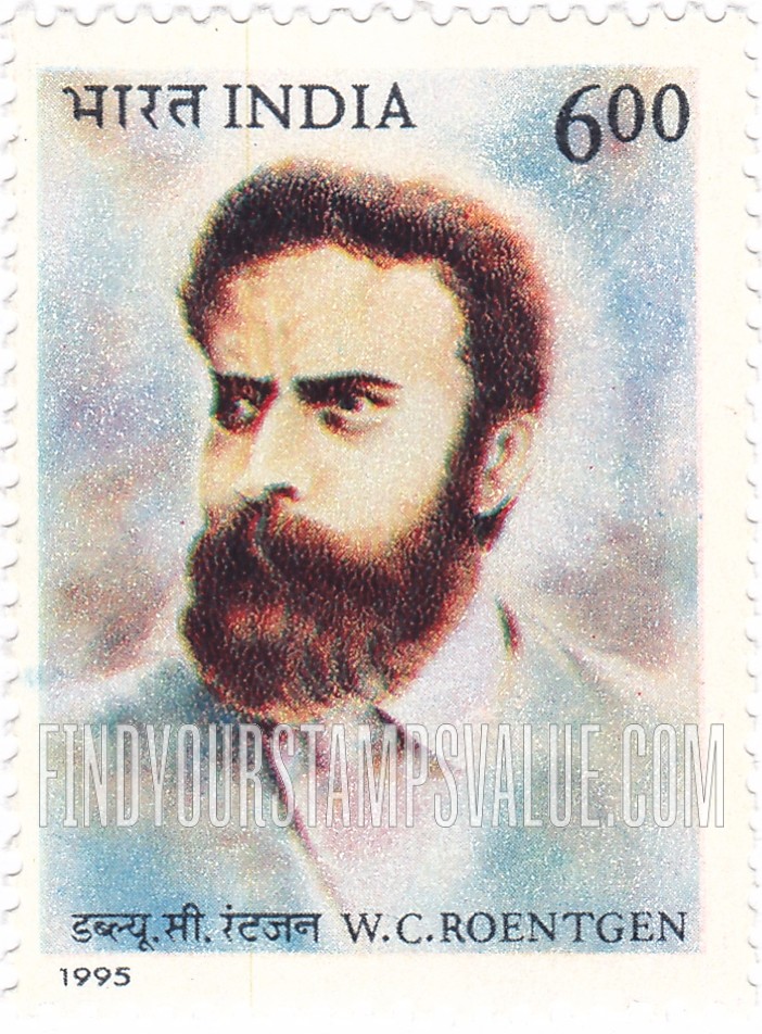 FindYourStampsValue: Republic of India: Wilhelm Conrad Röntgen - भारत गणराज्य: विलहम कॉनरैड रॉटजन